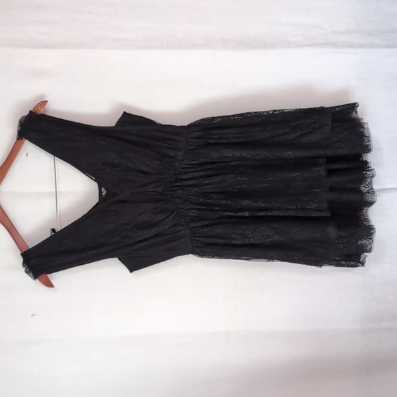 Love on a Hanger Black Lace Mini Dress Fit Flare Size Medium NWOT - Picture 1 of 5